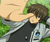 yuuya laying in the grass